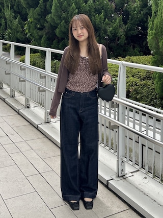 「FREE'S MART（フリーズマート）の◆花柄キャミ×カーディガンセット（Tシャツ/カットソー）」を使った、杏菜さん（レディース・160cm）の夏コーディネート