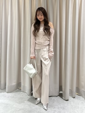 「FREE'S MART（フリーズマート）のアイテム（スラックス）」を使った、杏菜さん（レディース・160cm）の春コーディネート