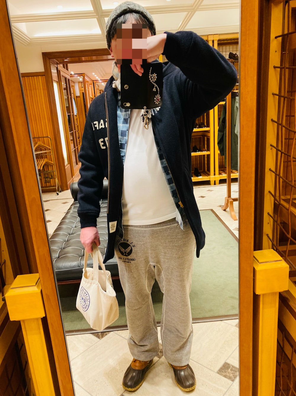 「Buzz Rickson'sのSWEAT PANTS U.S.AIR FORCE（スウェットパンツ、グレー系）」を使った、classicoairさん（メンズ・172cm）の冬コーディネートの1枚目の写真