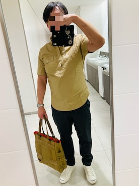 BRIEFING トートバッグ　ベージュ BRIEFINGのトートバッグ（ベージュ系）を使った人気ファッション