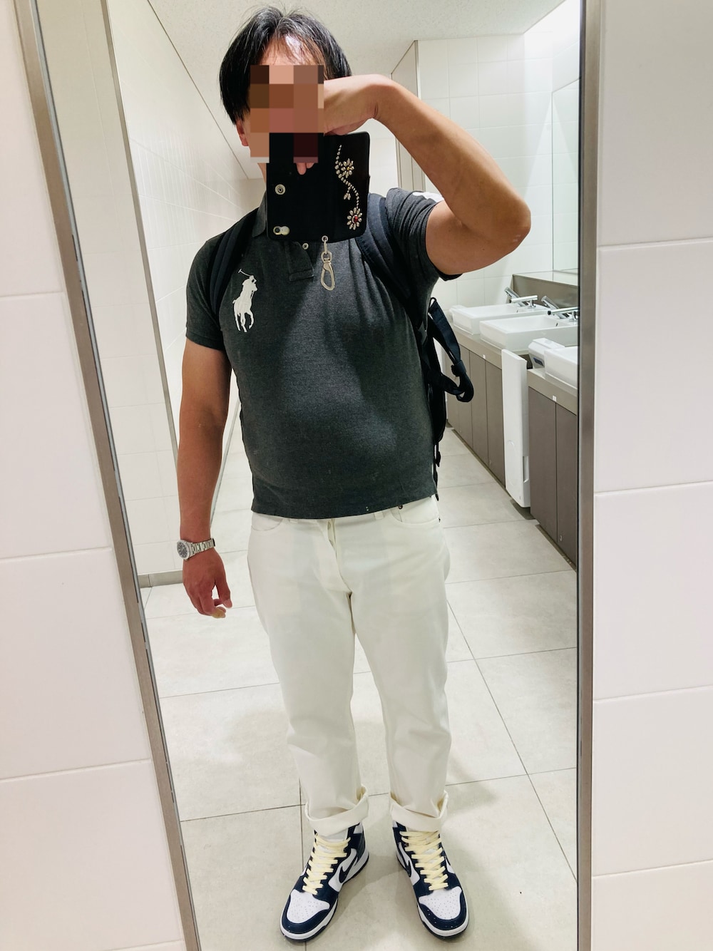 「orSlowのfennica別注 Men's White Dungarees（デニムパンツ、ホワイト系）」を使った、classicoairさん（メンズ・172cm）の夏コーディネートの1枚目の写真