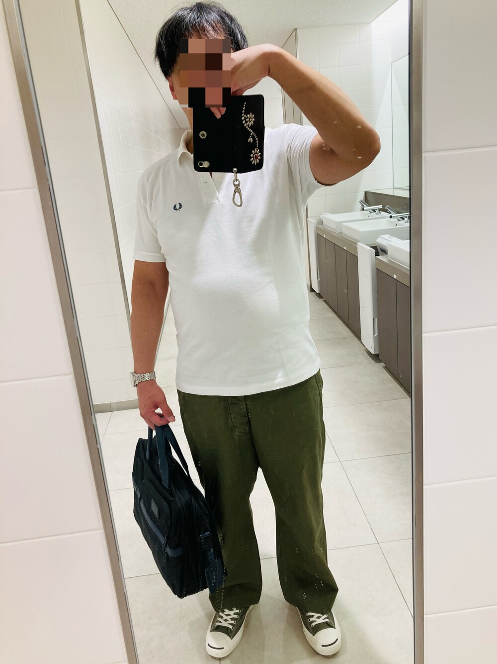 「CONVERSE ADDICTのJACK PURCELL（R）CANVAS（スニーカー、グリーン系）」を使った、classicoairさん（メンズ・172cm）の夏コーディネートの1枚目の写真