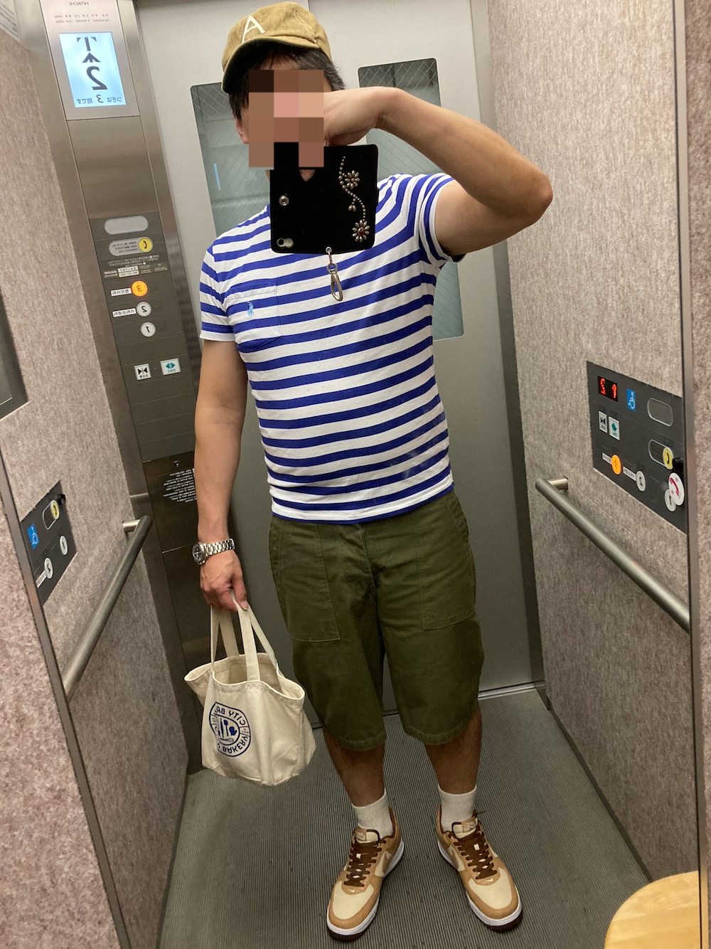「Buzz Rickson'sのBR51735コットンサテンベイカーショーツ（その他パンツ、グリーン系）」を使った、classicoairさん（メンズ・172cm）の夏コーディネートの1枚目の写真