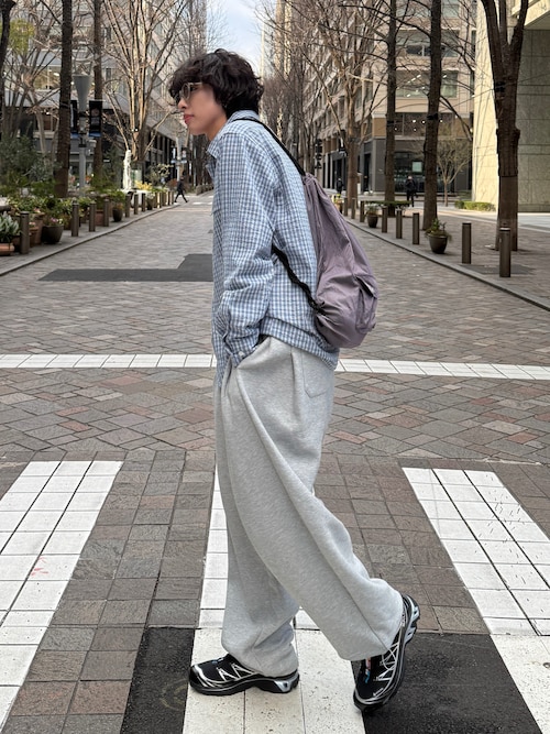 サイドタックワイドスウェットパンツ（スウェットパンツ）｜NAKER