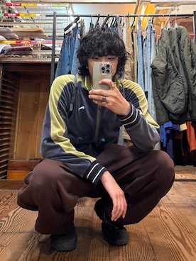 「アイテム（ジャージ）」を使った、YUSEIさん（メンズ・178cm）の冬コーディネート