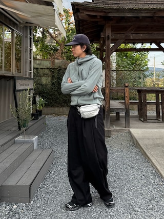 「NAKER(ネイカー)のリキットフープピアス(片耳用)(ピアス(片耳用))」を使った、YUSEIさん(メンズ・178cm)の秋コーディネート