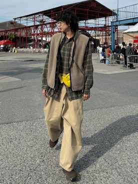 「アイテム（スマホグッズ）」を使った、YUSEIさん（メンズ・178cm）の冬コーディネート