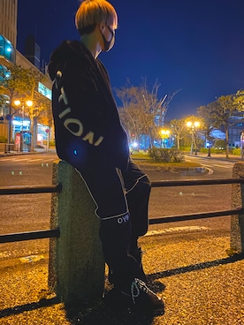 「OY（オーワイ）のアイテム（パンツ）」を使った、あおいさん（メンズ・168cm）の春コーディネート