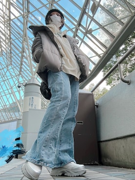 「AMERICAN HOLIC（アメリカンホリック）のアイテム（その他アウター）」を使った、かおるさん（レディース・153cm）の冬コーディネート