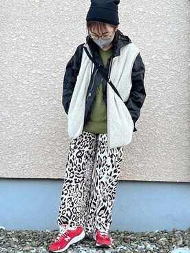 「Chaco closet（チャコ クローゼット）のアイテム（ナイロンジャケット）」を使った、KANONさん（レディース・159cm）の冬コーディネート