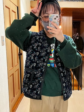 「kutir」｜「アイテム（スウェット）」を使った、KANONさん（レディース・159cm）の春コーディネート