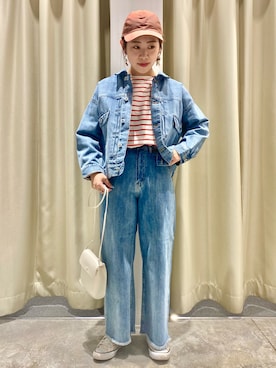 「ブルーコーデ」｜「アイテム（デニムジャケット）」を使った、yukiさん（レディース・158cm）の春コーディネート