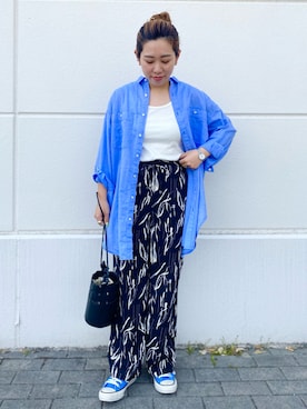 「アイテム（タンクトップ、ホワイト系）」を使った、yukiさん（レディース・158cm）の春コーディネート