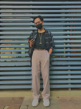 「OXYGEN（オキシゲン）のアイテム」を使った、John Paul George Yapさん（メンズ・165cm）の春コーディネート