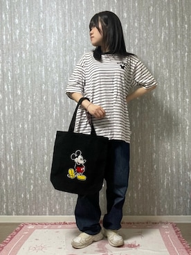 「アイテム（トートバッグ）」を使った、海さん（レディース・160cm）の夏コーディネート