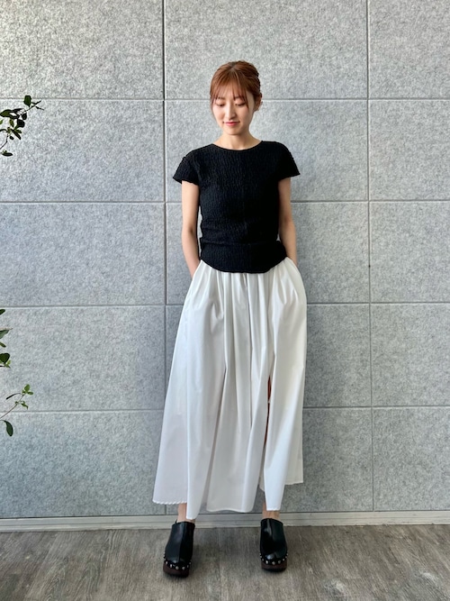 新品未使用スカート　Layered side open skirt 現行品 2サイドスリット カーゴポケット ティアードスカート / Both