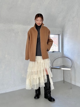 「ティアードスカート」｜haruna (CODE A)さん（レディース・164cm）の冬コーディネート