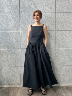 「ノースリーブ」｜「アイテム（ワンピース/ドレス、ブラック系）」を使った、haruna (CODE A)さん（レディース・164cm）の夏コーディネート