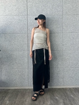 「アイテム（タンクトップ、グリーン系）」を使った、haruna (CODE A)さん（レディース・164cm）の夏コーディネート
