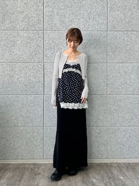 「CODE A（コードエー）のdot lingerie lace cami（キャミソール、ブルー系）」を使った、haruna (CODE A)さん（レディース・164cm）の夏コーディネート