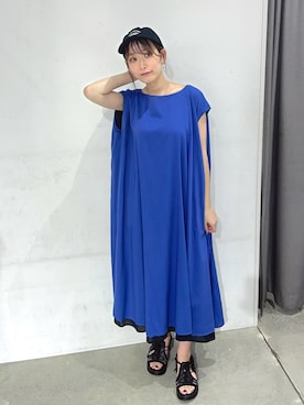 「シンフルコーデ」｜「アイテム（帽子）」を使った、ataruさん（レディース・160cm）の夏コーディネート
