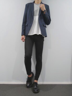 「STUDIOUS（ステュディオス）のアイテム（テーラードジャケット）」を使った、naotzさん（メンズ・178cm）の春コーディネート