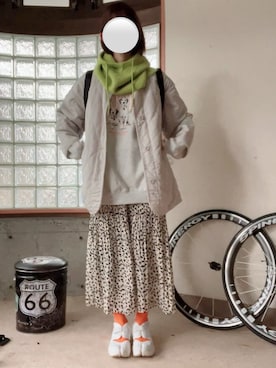 「andme（アンドミー）のアイテム（ノーカラージャケット）」を使った、happyclosetさん（レディース・162cm）の冬コーディネート