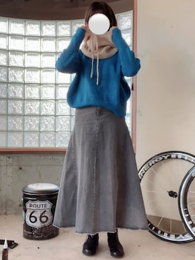 「andme（アンドミー）のアイテム（ノーカラージャケット）」を使った、happyclosetさん（レディース・162cm）の冬コーディネート