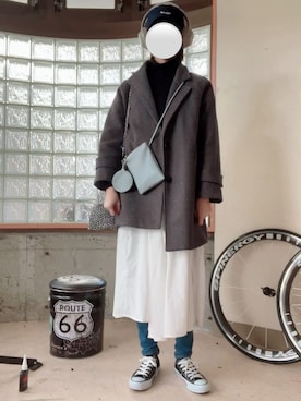 「タートルネック」｜「アイテム（PC・スマホグッズ/家電）」を使った、happyclosetさん（レディース・162cm）の冬コーディネート