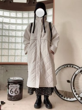 「ドットスカート」｜「アイテム（その他アウター）」を使った、happyclosetさん（レディース・162cm）の冬コーディネート