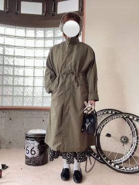 「ヘッドホン」｜「アイテム（モッズコート）」を使った、happyclosetさん（レディース・162cm）の冬コーディネート