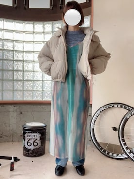 「fifth（フィフス）の中綿ショートダウンコート（ダウンジャケット/コート）」を使った、happyclosetさん（レディース・162cm）の冬コーディネート