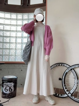「JUNOAH（ジュノア）のシアーウェーブカットソー（Tシャツ/カットソー）」を使った、happyclosetさん（レディース・162cm）の春コーディネート