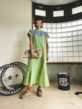 「蛍光カラー」｜「アイテム（ワンピース/ドレス）」を使った、happyclosetさん（レディース・162cm）の夏コーディネート