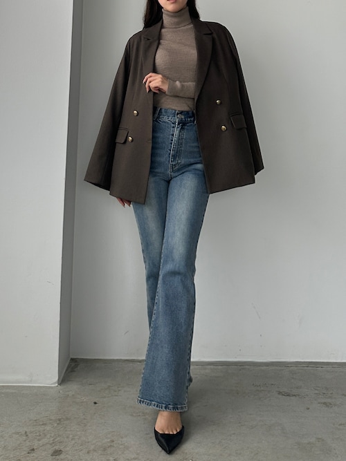 ストレッチフレアデニムパンツ[高身長サイズMT/低身長サイズS有り