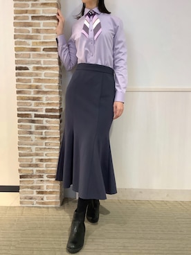 「アイテム（ビジネスシャツ）」を使った、BRICK HOUSE by Tokyo Shirts 静岡マークイズ店さん（レディース・167cm）の秋コーディネート