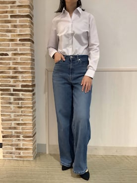 「アイテム（ビジネスシャツ）」を使った、BRICK HOUSE by Tokyo Shirts 静岡マークイズ店さん（レディース・167cm）の秋コーディネート