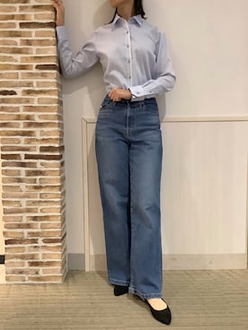 「アイテム（ビジネスシャツ）」を使った、BRICK HOUSE by Tokyo Shirts 静岡マークイズ店さん（レディース・167cm）の秋コーディネート
