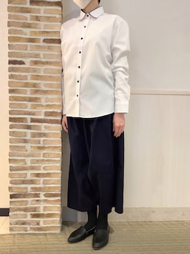「アイテム（ビジネスシャツ）」を使った、BRICK HOUSE by Tokyo Shirts 静岡マークイズ店さん（レディース・155cm）の冬コーディネート