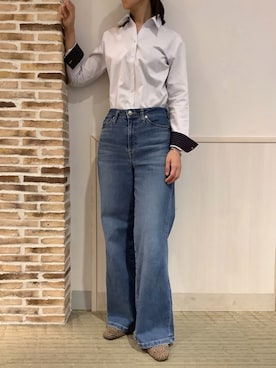 「アイテム（ビジネスシャツ）」を使った、BRICK HOUSE by Tokyo Shirts 静岡マークイズ店さん（レディース・167cm）の秋コーディネート