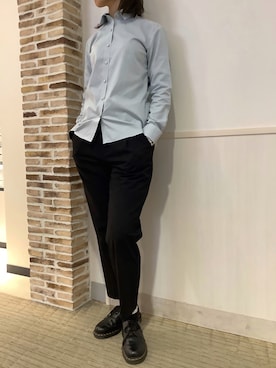 「アイテム（ビジネスシャツ）」を使った、BRICK HOUSE by Tokyo Shirts 静岡マークイズ店さん（レディース・167cm）の秋コーディネート