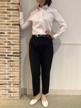 「アイテム（ビジネスシャツ）」を使った、BRICK HOUSE by Tokyo Shirts 静岡マークイズ店さん（レディース・167cm）の秋コーディネート