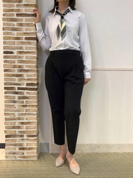 「アイテム（ビジネスシャツ）」を使った、BRICK HOUSE by Tokyo Shirts 静岡マークイズ店さん（レディース・167cm）の秋コーディネート