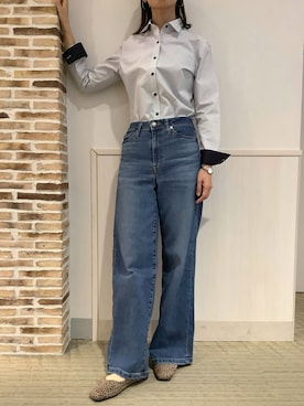 「アイテム（ビジネスシャツ）」を使った、BRICK HOUSE by Tokyo Shirts 静岡マークイズ店さん（レディース・167cm）の秋コーディネート
