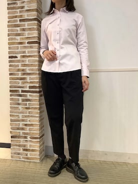「アイテム（ビジネスシャツ）」を使った、BRICK HOUSE by Tokyo Shirts 静岡マークイズ店さん（レディース・167cm）の秋コーディネート