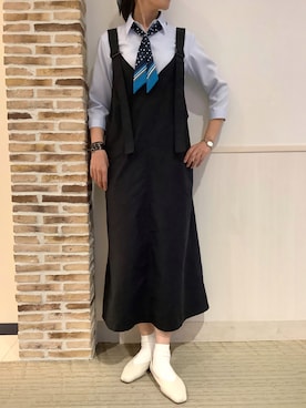「アイテム（ビジネスシャツ）」を使った、BRICK HOUSE by Tokyo Shirts 静岡マークイズ店さん（レディース・167cm）の夏コーディネート