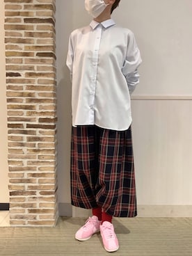 「アイテム（ビジネスシャツ）」を使った、BRICK HOUSE by Tokyo Shirts 静岡マークイズ店さん（レディース・155cm）の夏コーディネート