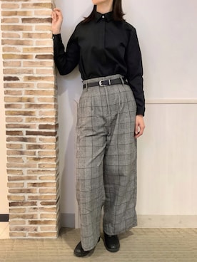 「アイテム（ビジネスシャツ）」を使った、BRICK HOUSE by Tokyo Shirts 静岡マークイズ店さん（レディース・167cm）の冬コーディネート