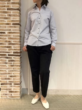 「アイテム（ビジネスシャツ）」を使った、BRICK HOUSE by Tokyo Shirts 静岡マークイズ店さん（レディース・167cm）の秋コーディネート