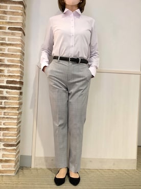 「TOKYO SHIRTS（トウキョウシャツ）のアイテム（ビジネスシャツ）」を使った、BRICK HOUSE by Tokyo Shirts 静岡マークイズ店さん（レディース・155cm）の春コーディネート